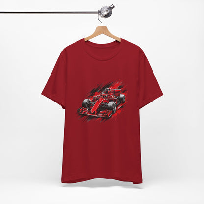 Red Racing Formula Car tee | Race Car T-Tricou Personalizat Formula Racing Red Storm | Bella Canvas® 3001 100% Bumbac Premium Unisex