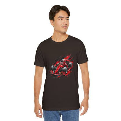 Red Racing Formula Car tee | Race Car T-Tricou Personalizat Formula Racing Red Storm | Bella Canvas® 3001 100% Bumbac Premium Unisex