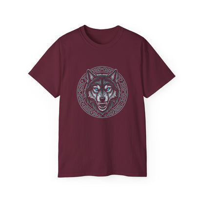 Tricou Lup Unisex Gildan 2000 – Wolf Design Shirt, Nordic Style Tee, Tricou Masculin Puternic, Cadou pentru Iubitori de Lupi