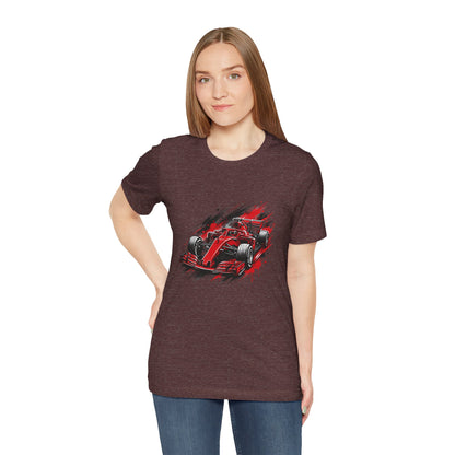 Red Racing Formula Car tee | Race Car T-Tricou Personalizat Formula Racing Red Storm | Bella Canvas® 3001 100% Bumbac Premium Unisex