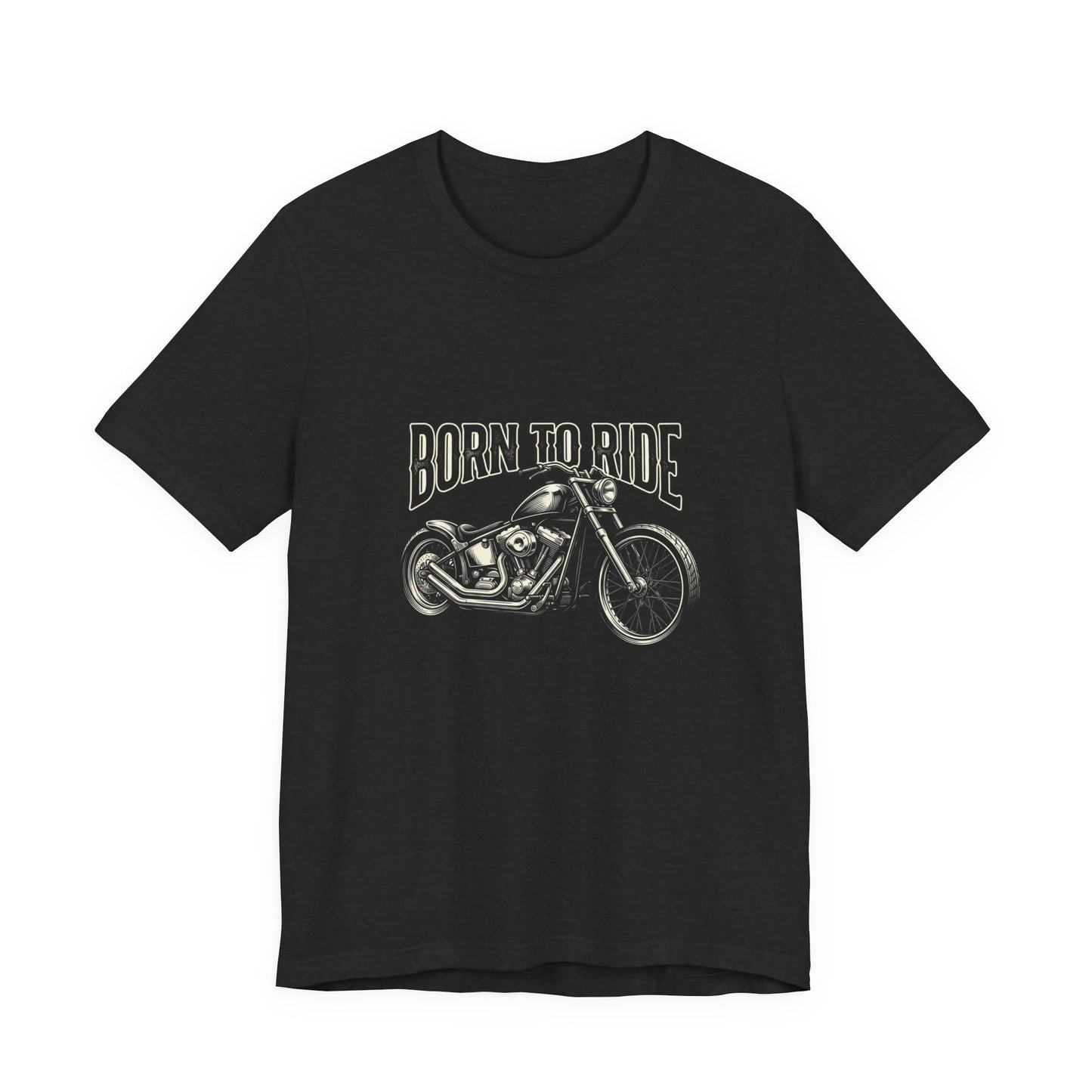 Born to Ride Motorcycle Tee | Vintage Chopper Graphic T-Tricou Personalizat Bella Canvas 3001 Unisex – 100% Bumbac Premium, Tricou Modern pentru Femei și Bărbați