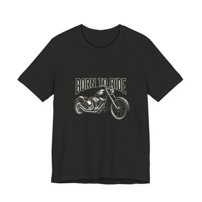 Born to Ride Motorcycle Tee | Vintage Chopper Graphic T-Tricou Personalizat Bella Canvas 3001 Unisex – 100% Bumbac Premium, Tricou Modern pentru Femei și Bărbați