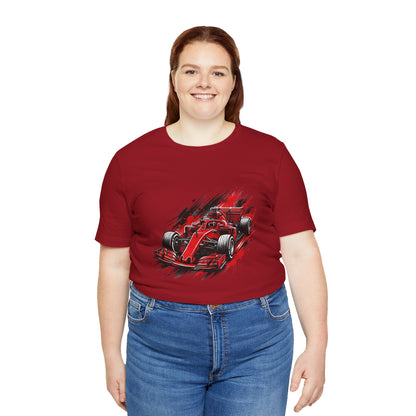 Red Racing Formula Car tee | Race Car T-Tricou Personalizat Formula Racing Red Storm | Bella Canvas® 3001 100% Bumbac Premium Unisex