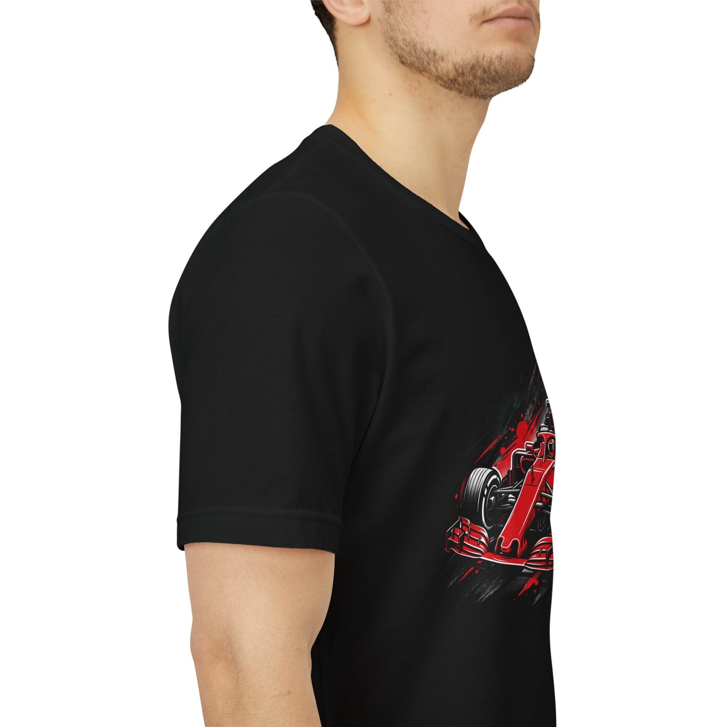 Red Racing Formula Car tee | Race Car T-Tricou Personalizat Formula Racing Red Storm | Bella Canvas® 3001 100% Bumbac Premium Unisex