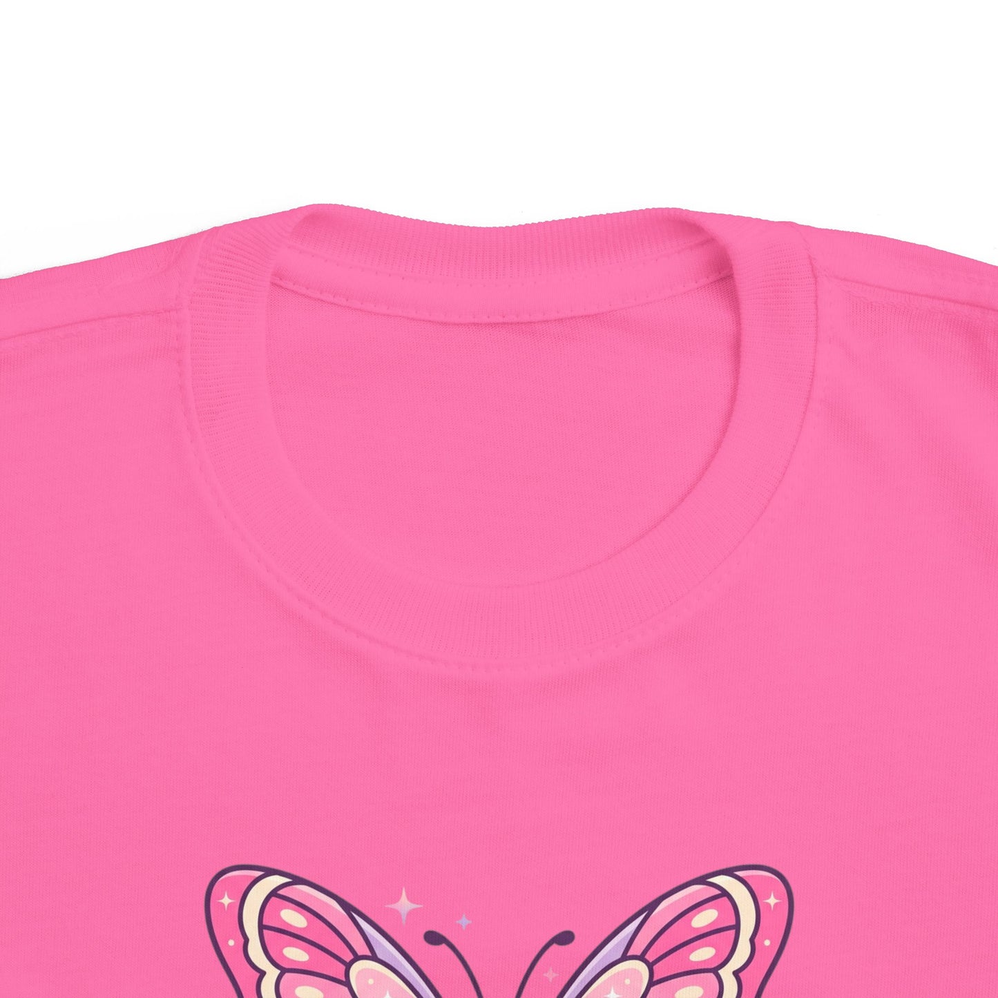 Sparkle & Fly Butterfly Toddler Tee | Pink Pastel Tricou Personalizat Copii Fluturaș Magic | 100% Bumbac Premium | Tricou Fetițe 2–6 Ani | Moale și Confortabil