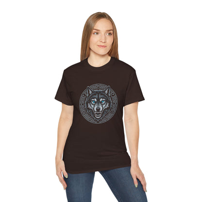 Tricou Lup Unisex Gildan 2000 – Wolf Design Shirt, Nordic Style Tee, Tricou Masculin Puternic, Cadou pentru Iubitori de Lupi