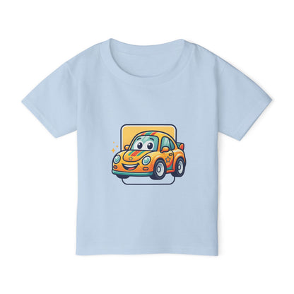 Smiling Cartoon Car Toddler T-shirt | Cute Vehicle Kids Tricou Personalizat Copii Gildan Heavy Cotton™ 100% Bumbac – Tricou Premium pentru Copii 2–6 Ani cu Imprimeu Colorat