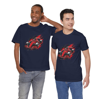 Red Racing Formula Car tee | Race Car T-Tricou Personalizat Formula Racing Red Storm | Bella Canvas® 3001 100% Bumbac Premium Unisex
