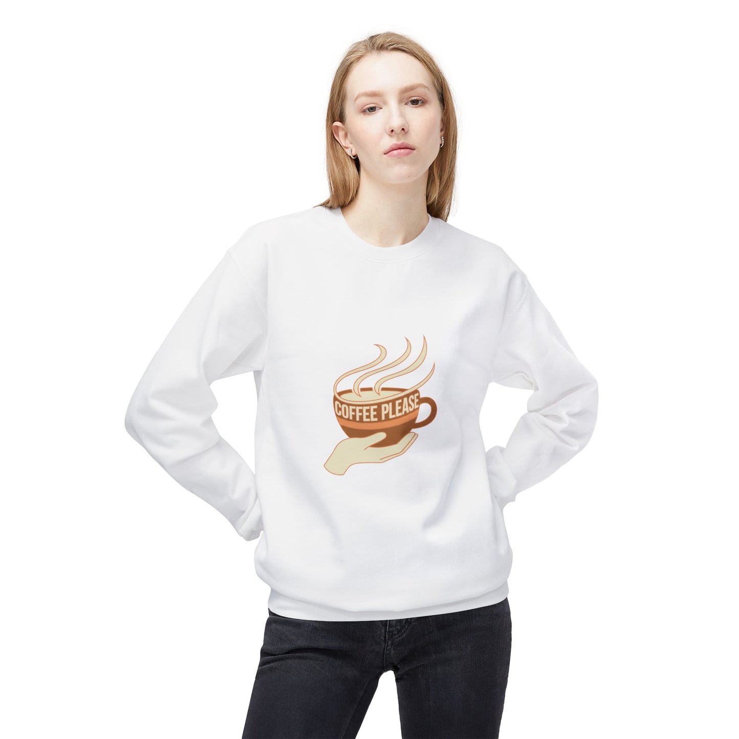 Coffee Please cup illustration Sweatshirt | cozy coffee design