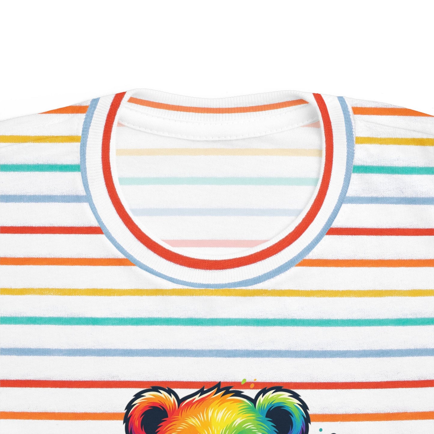Rainbow Watercolor Teddy Bear Toddler Tee | Cute Kids Tricou Personalizat Copii Ursuleț Colorat | 100% Bumbac Premium | Tricou Băieți 2–6 Ani | Print Expresiv