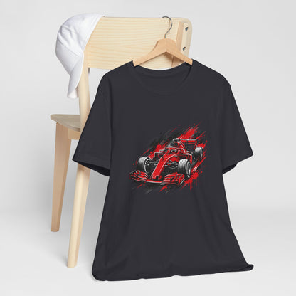 Red Racing Formula Car tee | Race Car T-Tricou Personalizat Formula Racing Red Storm | Bella Canvas® 3001 100% Bumbac Premium Unisex