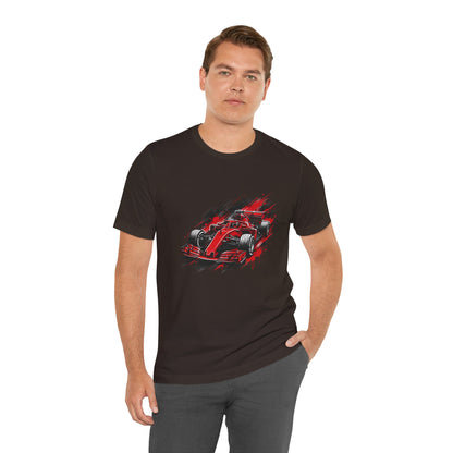 Red Racing Formula Car tee | Race Car T-Tricou Personalizat Formula Racing Red Storm | Bella Canvas® 3001 100% Bumbac Premium Unisex