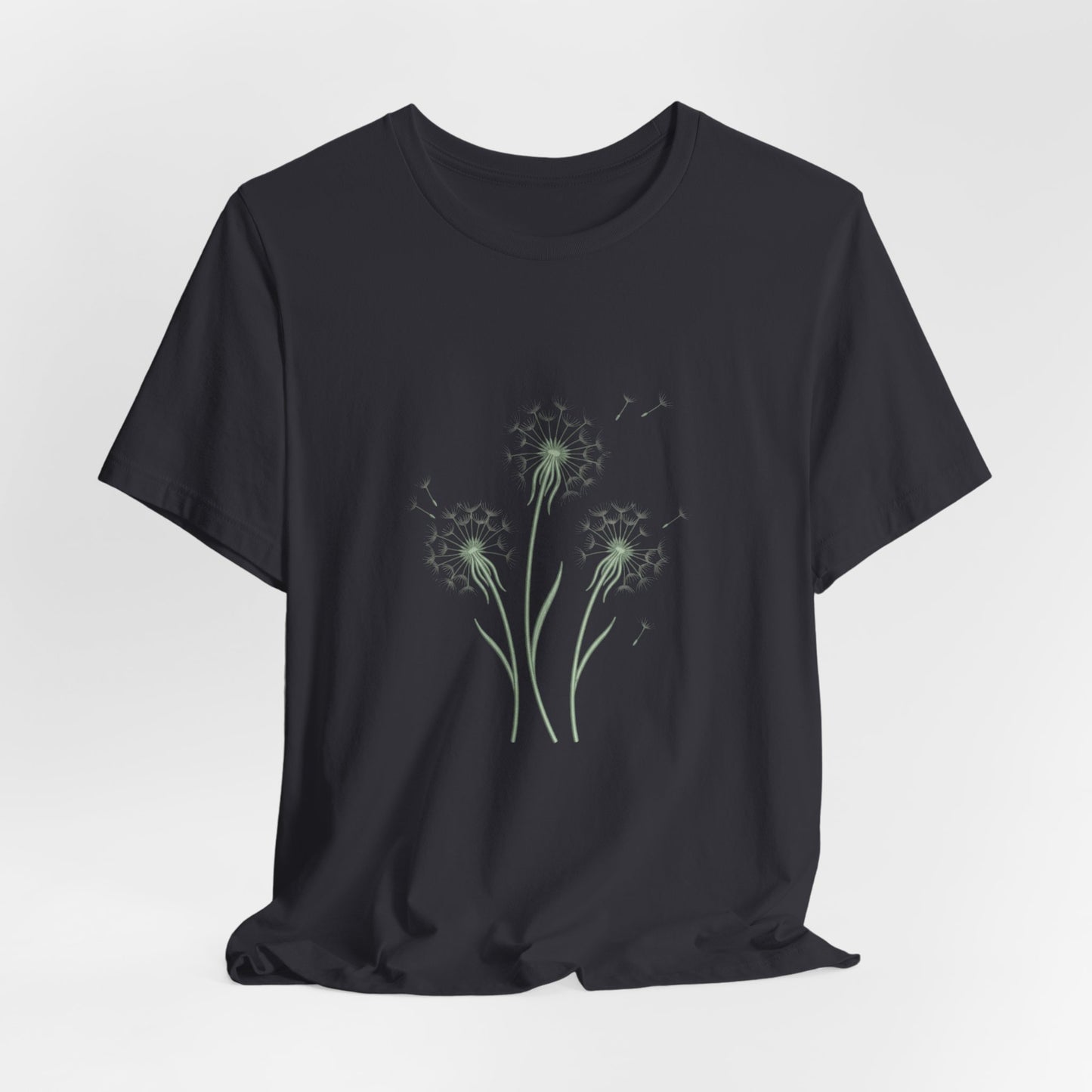 Dandelion Seed Trio Tee | Minimal Botanical Floral ShirtTricou Personalizat Păpădie Minimalistă | Bella Canvas® 3001 Bumbac Premium Unisex