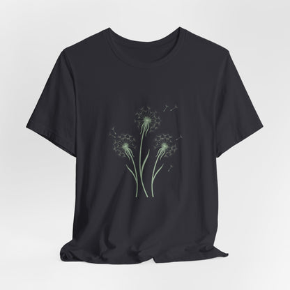 Dandelion Seed Trio Tee | Minimal Botanical Floral ShirtTricou Personalizat Păpădie Minimalistă | Bella Canvas® 3001 Bumbac Premium Unisex