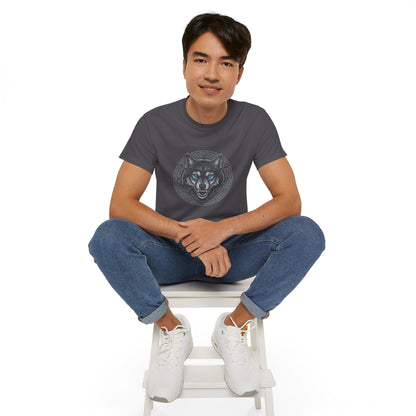 Tricou Lup Unisex Gildan 2000 – Wolf Design Shirt, Nordic Style Tee, Tricou Masculin Puternic, Cadou pentru Iubitori de Lupi