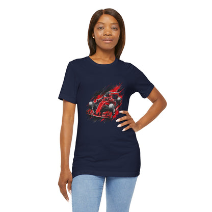 Red Racing Formula Car tee | Race Car T-Tricou Personalizat Formula Racing Red Storm | Bella Canvas® 3001 100% Bumbac Premium Unisex
