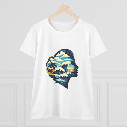 Tropical Surf Silhouette Tee | Sunset Palm Waves Beach SceneTricou Personalizat Premium 100% Bumbac – Confort, Durabilitate și Stil Modern
