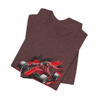 Red Racing Formula Car tee | Race Car T-Tricou Personalizat Formula Racing Red Storm | Bella Canvas® 3001 100% Bumbac Premium Unisex