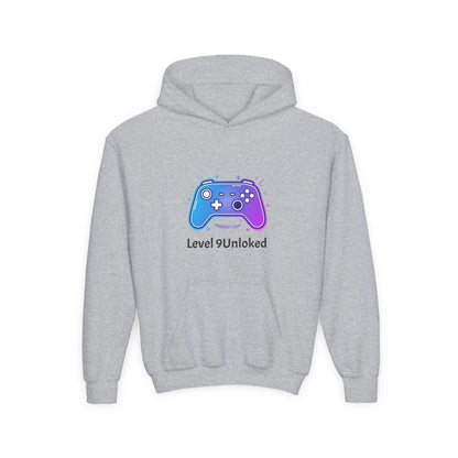 Level 9 Unlocked Video Game Controller Hoodie | Gamer Kids Sweatshirt
