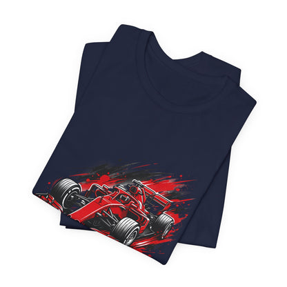 Red Racing Formula Car tee | Race Car T-Tricou Personalizat Formula Racing Red Storm | Bella Canvas® 3001 100% Bumbac Premium Unisex