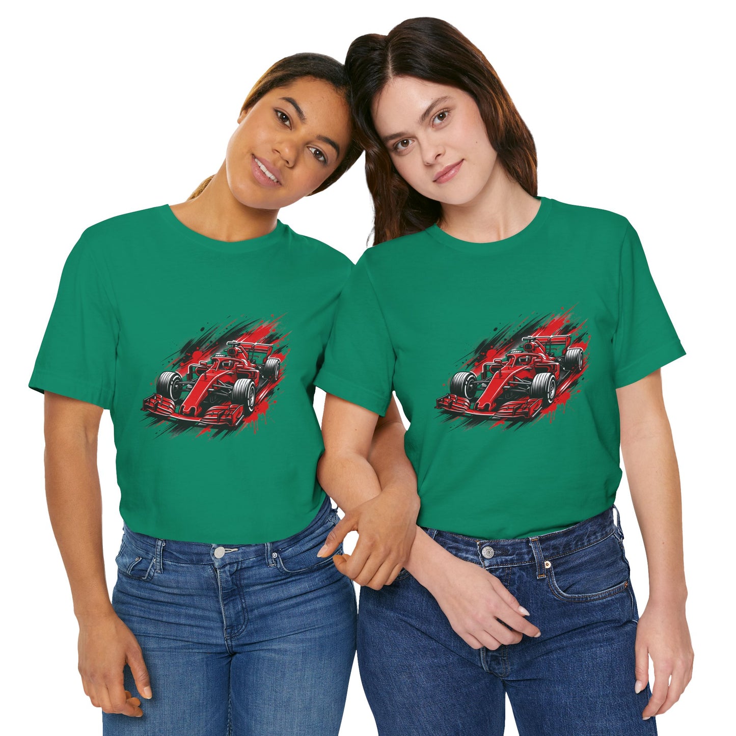 Red Racing Formula Car tee | Race Car T-Tricou Personalizat Formula Racing Red Storm | Bella Canvas® 3001 100% Bumbac Premium Unisex
