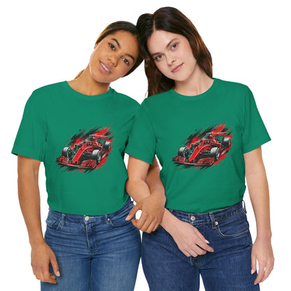 Red Racing Formula Car tee | Race Car T-Tricou Personalizat Formula Racing Red Storm | Bella Canvas® 3001 100% Bumbac Premium Unisex