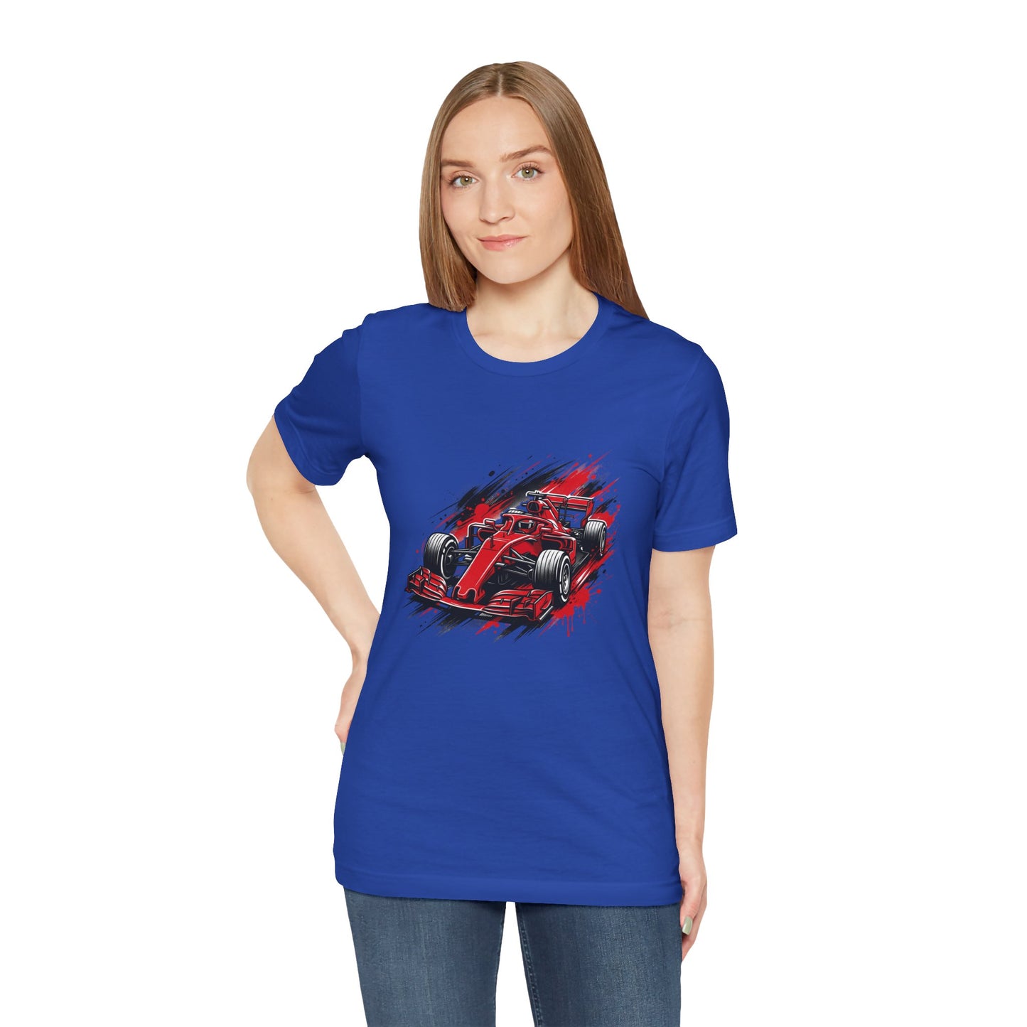 Red Racing Formula Car tee | Race Car T-Tricou Personalizat Formula Racing Red Storm | Bella Canvas® 3001 100% Bumbac Premium Unisex
