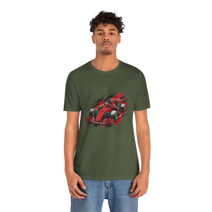 Red Racing Formula Car tee | Race Car T-Tricou Personalizat Formula Racing Red Storm | Bella Canvas® 3001 100% Bumbac Premium Unisex