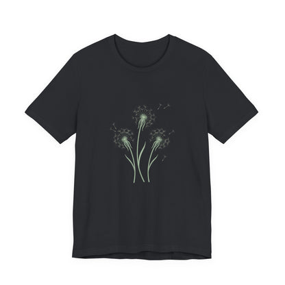Dandelion Seed Trio Tee | Minimal Botanical Floral ShirtTricou Personalizat Păpădie Minimalistă | Bella Canvas® 3001 Bumbac Premium Unisex