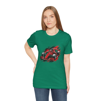 Red Racing Formula Car tee | Race Car T-Tricou Personalizat Formula Racing Red Storm | Bella Canvas® 3001 100% Bumbac Premium Unisex