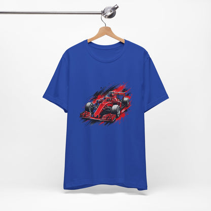 Red Racing Formula Car tee | Race Car T-Tricou Personalizat Formula Racing Red Storm | Bella Canvas® 3001 100% Bumbac Premium Unisex