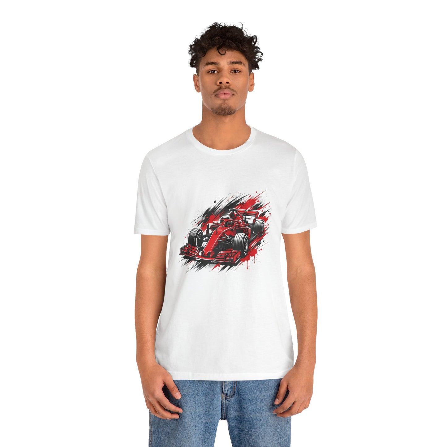 Red Racing Formula Car tee | Race Car T-Tricou Personalizat Formula Racing Red Storm | Bella Canvas® 3001 100% Bumbac Premium Unisex