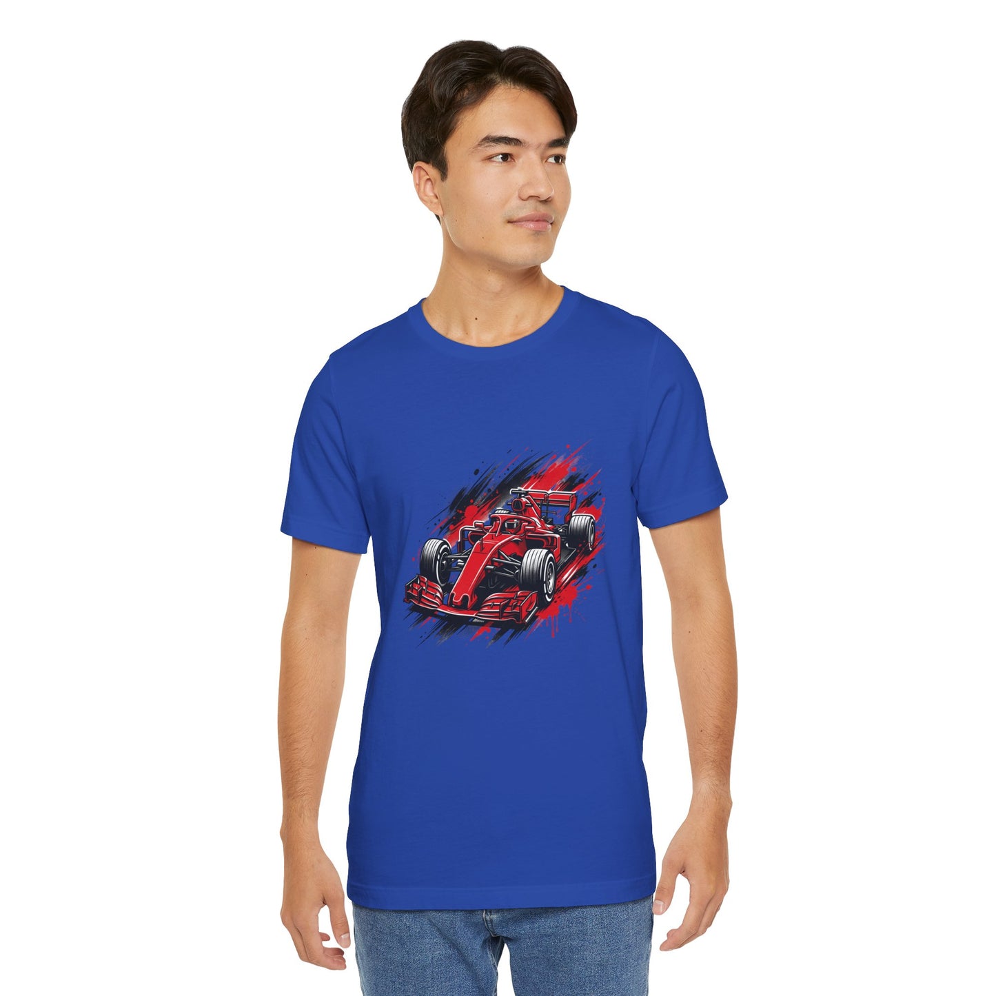 Red Racing Formula Car tee | Race Car T-Tricou Personalizat Formula Racing Red Storm | Bella Canvas® 3001 100% Bumbac Premium Unisex