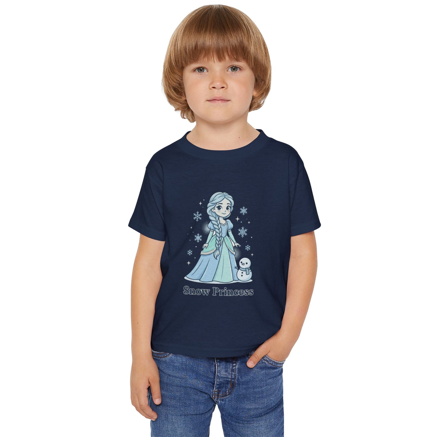 Snow Princess toddler T-shirt | Cute winter princess shirt, snowflake designTricou Copii „Snow Princess” – Bumbac 100% Eco, Design Magic de Iarnă, Confort Premium pentru Fetițe
