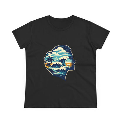 Tropical Surf Silhouette Tee | Sunset Palm Waves Beach SceneTricou Personalizat Premium 100% Bumbac – Confort, Durabilitate și Stil Modern