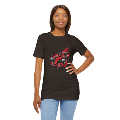 Red Racing Formula Car tee | Race Car T-Tricou Personalizat Formula Racing Red Storm | Bella Canvas® 3001 100% Bumbac Premium Unisex