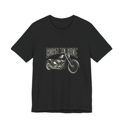 Born to Ride Motorcycle Tee | Vintage Chopper Graphic T-Tricou Personalizat Bella Canvas 3001 Unisex – 100% Bumbac Premium, Tricou Modern pentru Femei și Bărbați