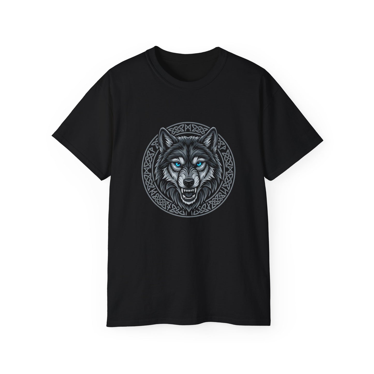 Tricou Lup Unisex Gildan 2000 – Wolf Design Shirt, Nordic Style Tee, Tricou Masculin Puternic, Cadou pentru Iubitori de Lupi