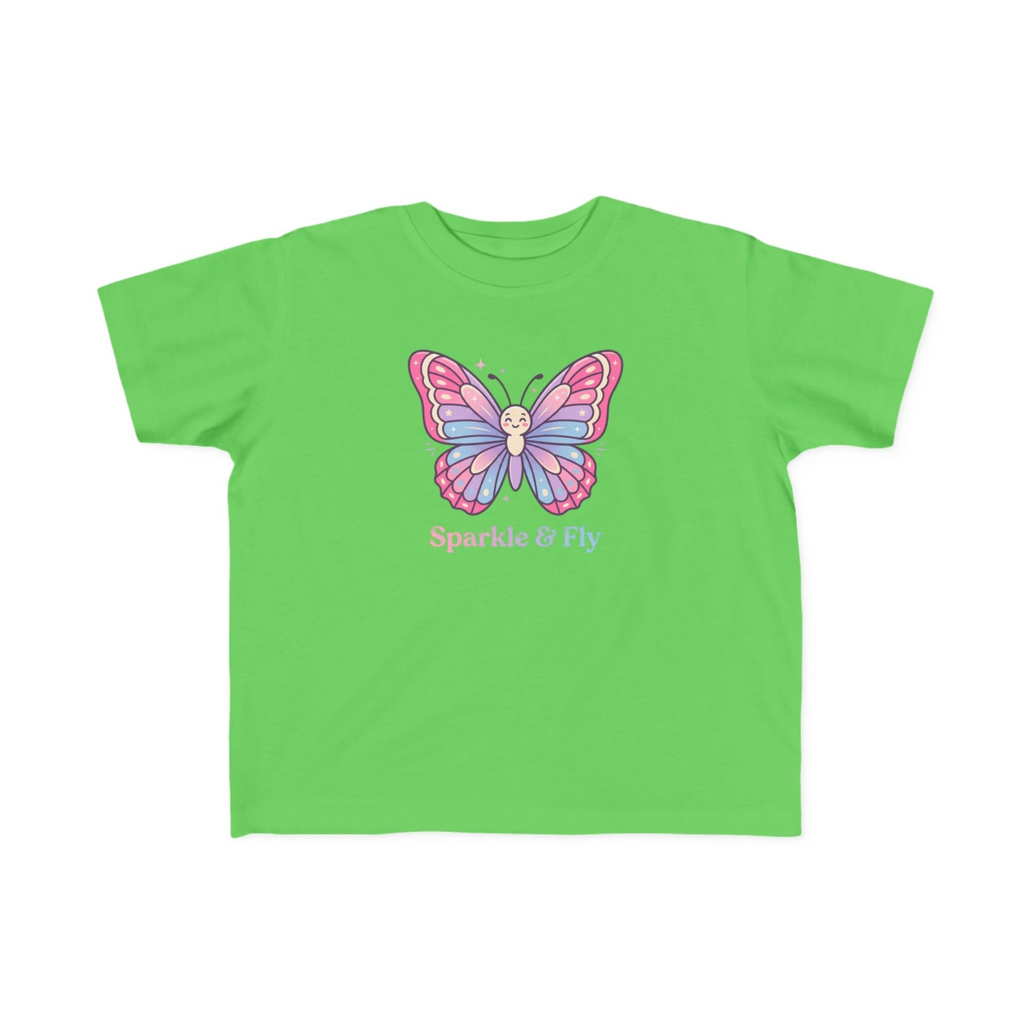 Sparkle & Fly Butterfly Toddler Tee | Pink Pastel Tricou Personalizat Copii Fluturaș Magic | 100% Bumbac Premium | Tricou Fetițe 2–6 Ani | Moale și Confortabil