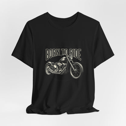 Born to Ride Motorcycle Tee | Vintage Chopper Graphic T-Tricou Personalizat Bella Canvas 3001 Unisex – 100% Bumbac Premium, Tricou Modern pentru Femei și Bărbați