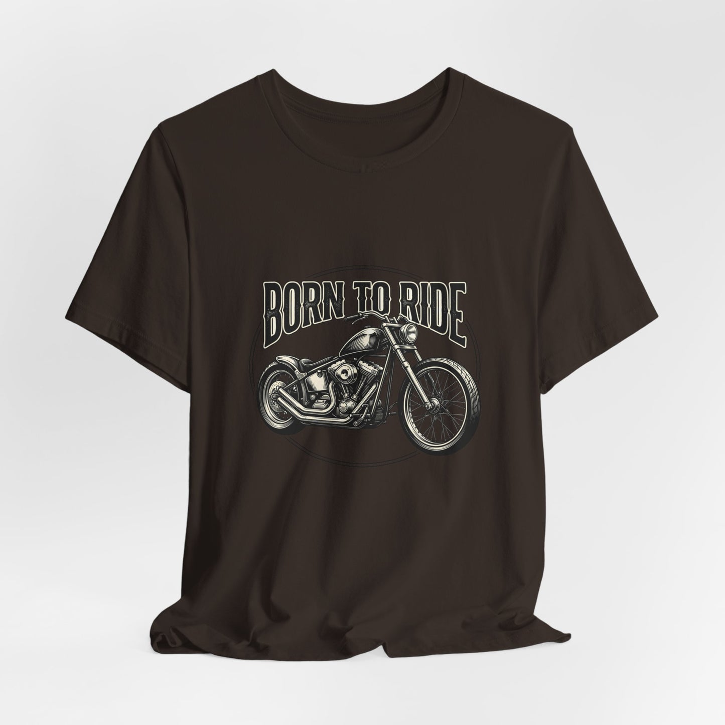 Born to Ride Motorcycle Tee | Vintage Chopper Graphic T-Tricou Personalizat Bella Canvas 3001 Unisex – 100% Bumbac Premium, Tricou Modern pentru Femei și Bărbați