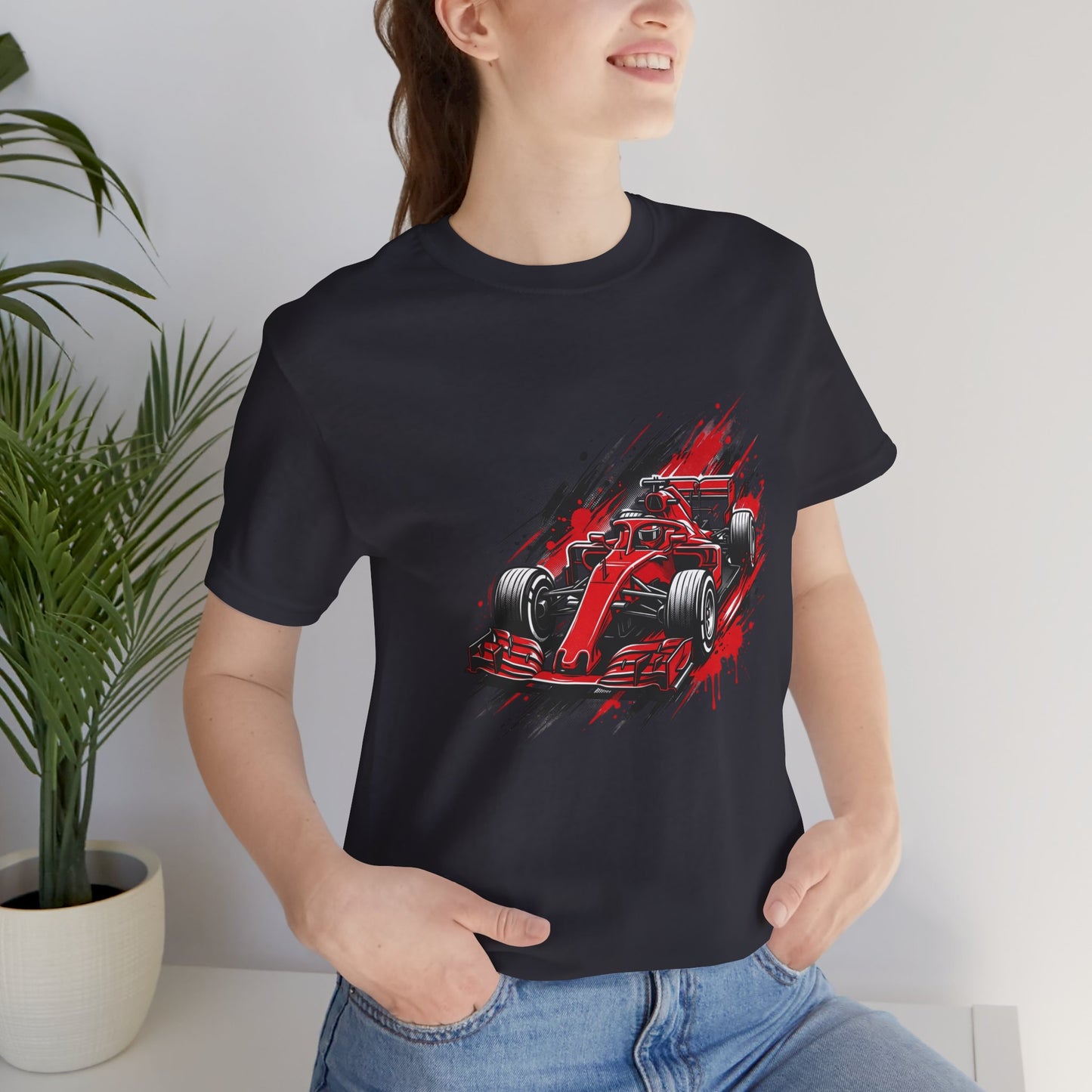 Red Racing Formula Car tee | Race Car T-Tricou Personalizat Formula Racing Red Storm | Bella Canvas® 3001 100% Bumbac Premium Unisex