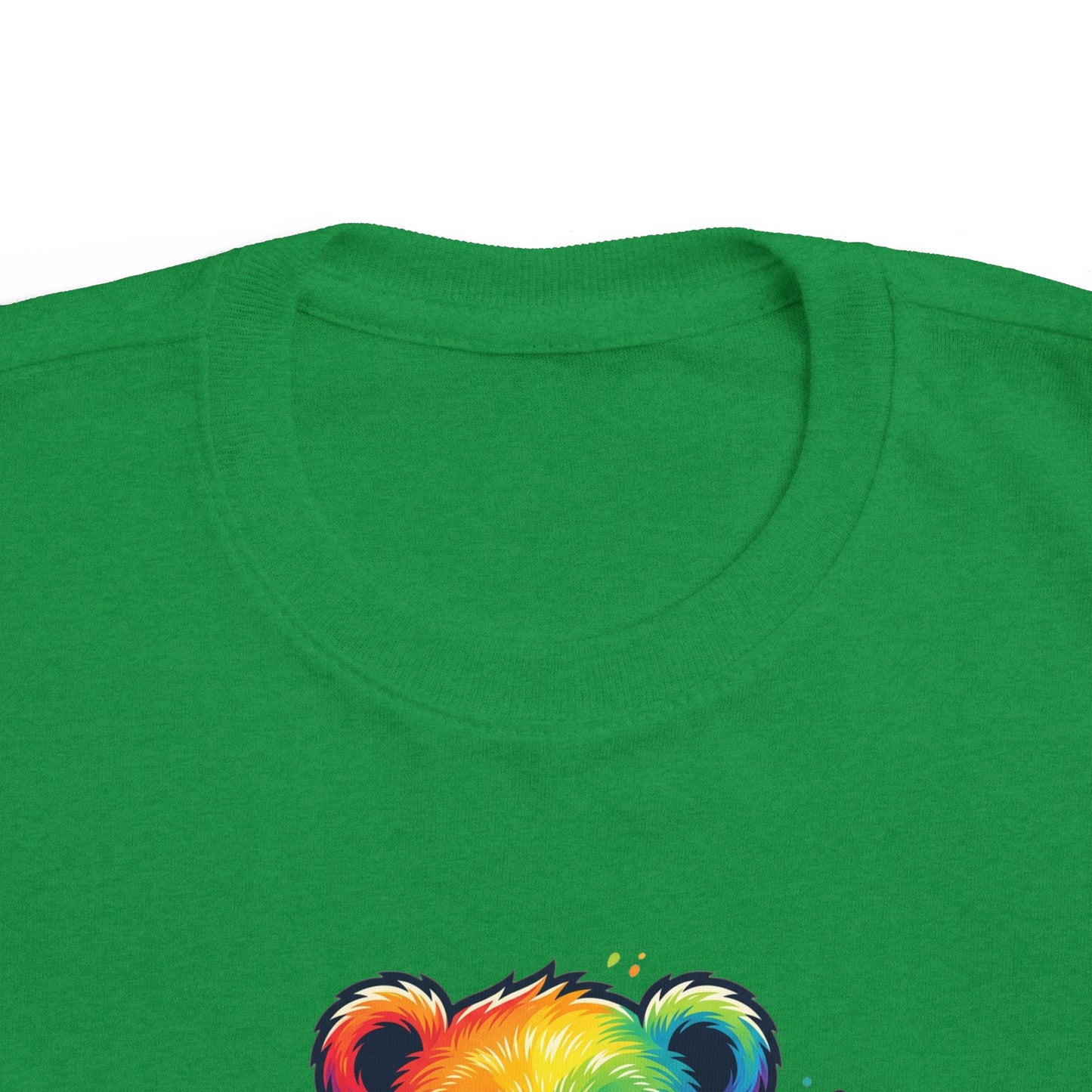 Rainbow Watercolor Teddy Bear Toddler Tee | Cute Kids Tricou Personalizat Copii Ursuleț Colorat | 100% Bumbac Premium | Tricou Băieți 2–6 Ani | Print Expresiv