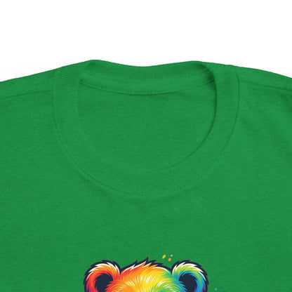 Rainbow Watercolor Teddy Bear Toddler Tee | Cute Kids Tricou Personalizat Copii Ursuleț Colorat | 100% Bumbac Premium | Tricou Băieți 2–6 Ani | Print Expresiv
