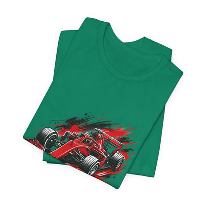 Red Racing Formula Car tee | Race Car T-Tricou Personalizat Formula Racing Red Storm | Bella Canvas® 3001 100% Bumbac Premium Unisex