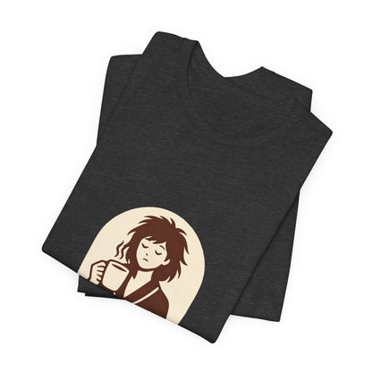 Tricou Cafea Unisex Bella Canvas 3001 – Coffee Lover Shirt, Funny Coffee Quote, Cozy Aesthetic Tee, Cadou pentru Iubitorii de Cafea