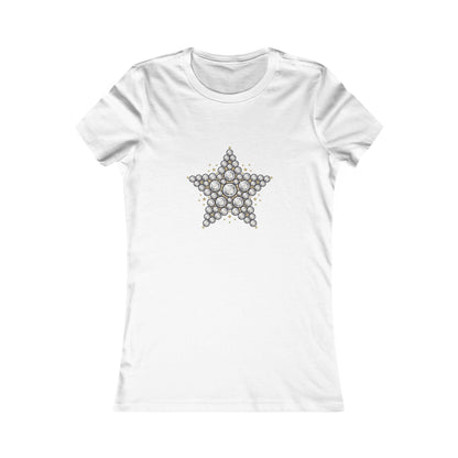 Bubble Star Tee | Hand-drawn bubble star graphic, minimalist celestial designTricou Damă Premium 100% Bumbac – Elegant, Confortabil & Modern