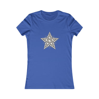 Bubble Star Tee | Hand-drawn bubble star graphic, minimalist celestial designTricou Damă Premium 100% Bumbac – Elegant, Confortabil & Modern