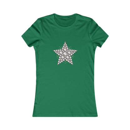 Bubble Star Tee | Hand-drawn bubble star graphic, minimalist celestial designTricou Damă Premium 100% Bumbac – Elegant, Confortabil & Modern