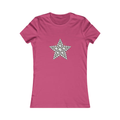 Bubble Star Tee | Hand-drawn bubble star graphic, minimalist celestial designTricou Damă Premium 100% Bumbac – Elegant, Confortabil & Modern